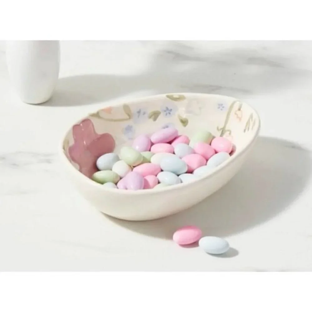 Threshold™ 15oz Stoneware Egg Candy Bowl Floral Set of 2